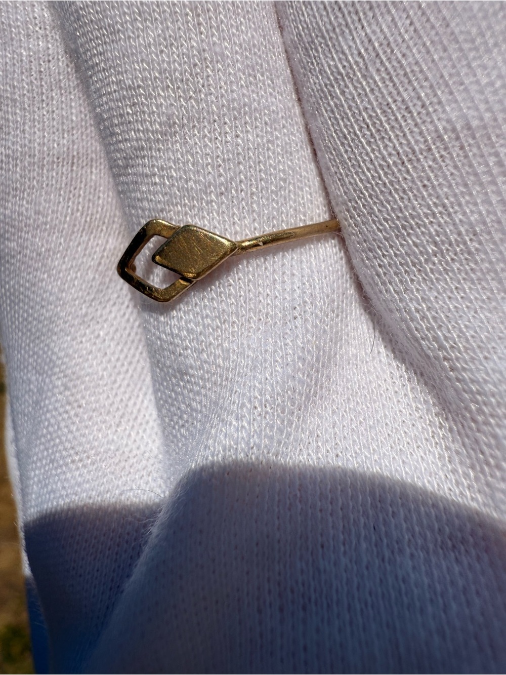 14k Solid Gold Vintage Minimalist Interlocking Geometric Diamond Shape Ring! Sz9 - Picture 4 of 8